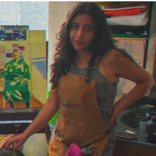 Ingrid León en su estudio